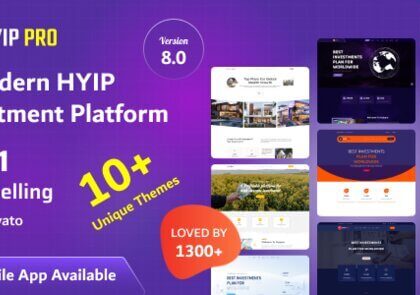 HYIP PRO v8.0  – A Modern HYIP Investment Platform Script